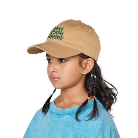 Baseball Cap - Beige with Embroidered Letters