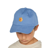 Baseball Cap - Blue with Floral Embroidery