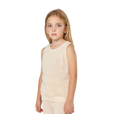 Ivory Hollow Knit Vest