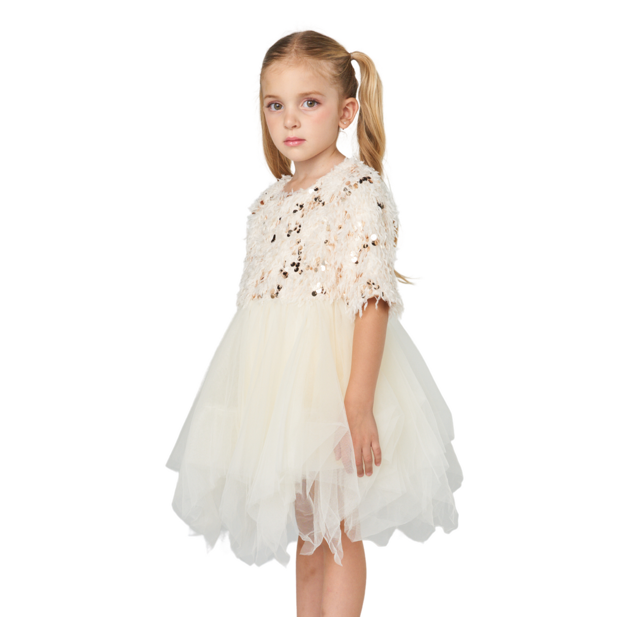 Sparkly Tassel Fuzzy Princess Dress