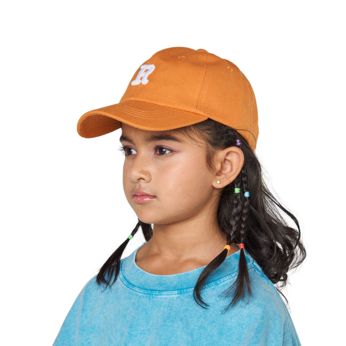 Baseball Cap - Orange with Embroidered Letter