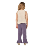 Purple Knit Flared Pants