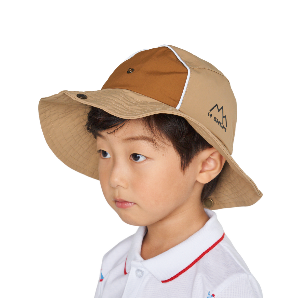 Two-Tone Bucket Hat - Khaki and Brown