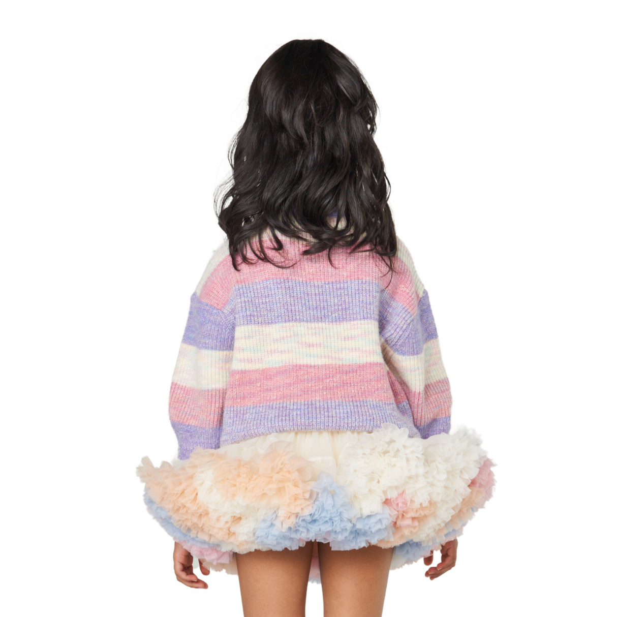 Rainbow 3D Pom Pom Knit Sweater