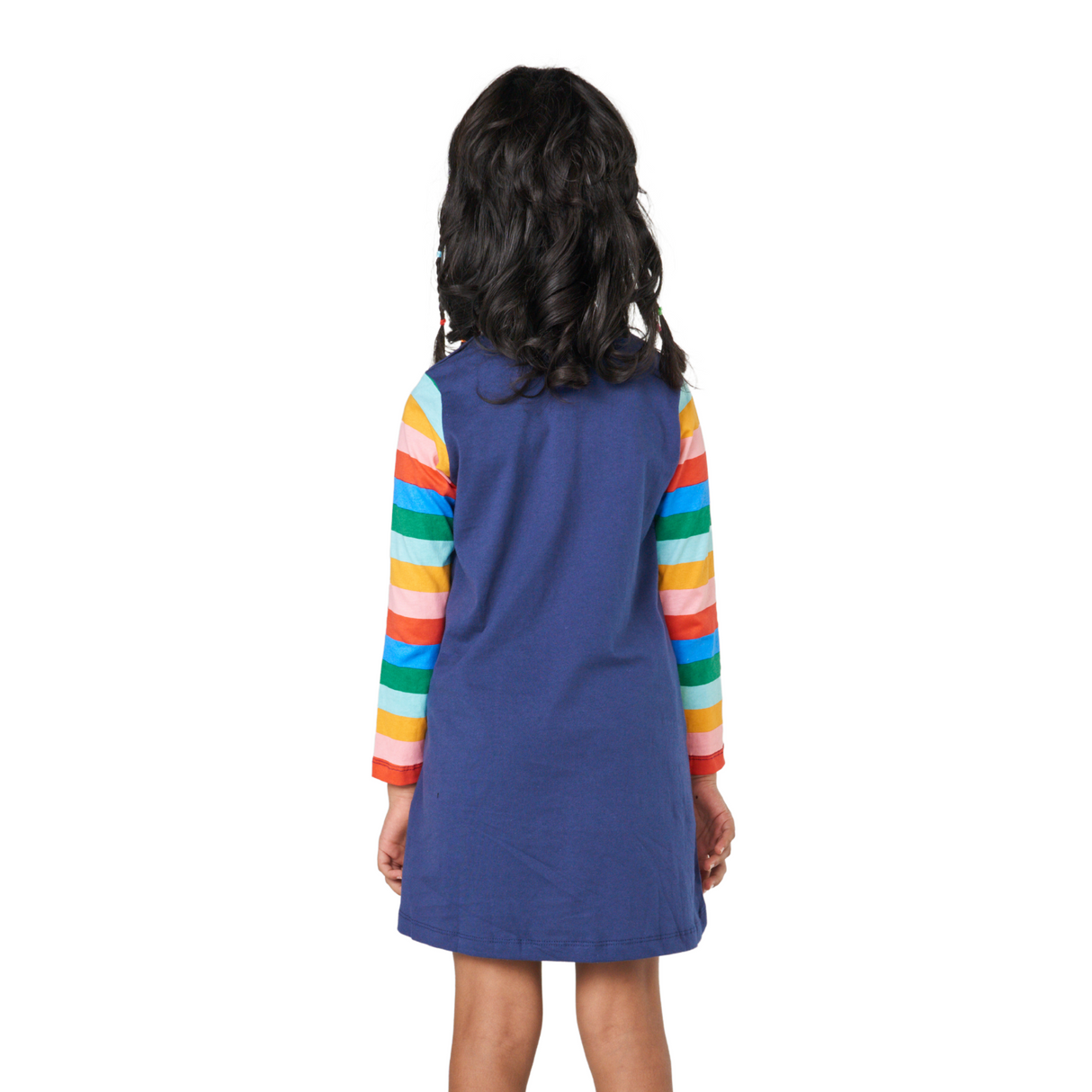 Rainbow Sleeve Planet Embroidery Dress