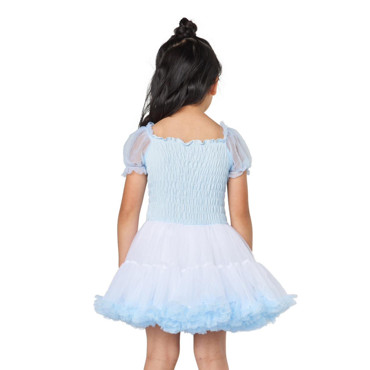 Sky Blue Ruffled Tulle Dress