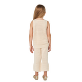 Ivory Knit Wide-Leg Pants