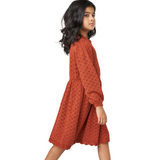 Red Long Sleeve Knit Lace Dress