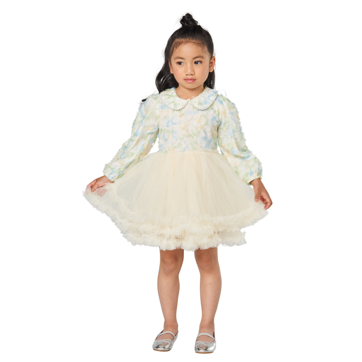 Light Green Super Puffy Tiered Cake Dress