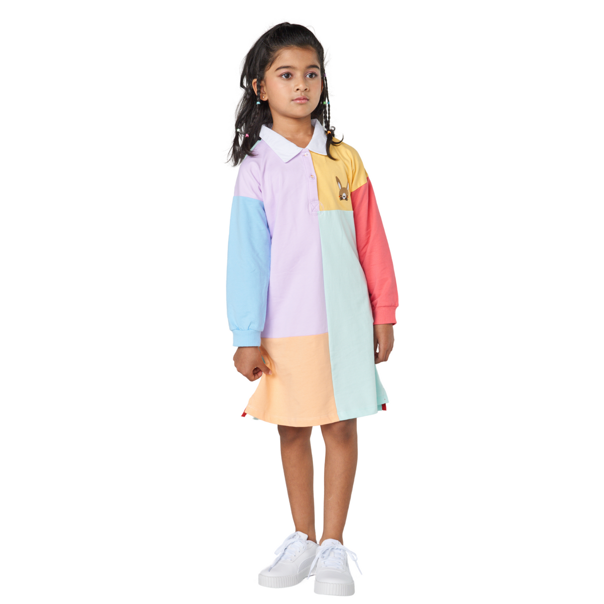 Color Blocked Cotton Dress