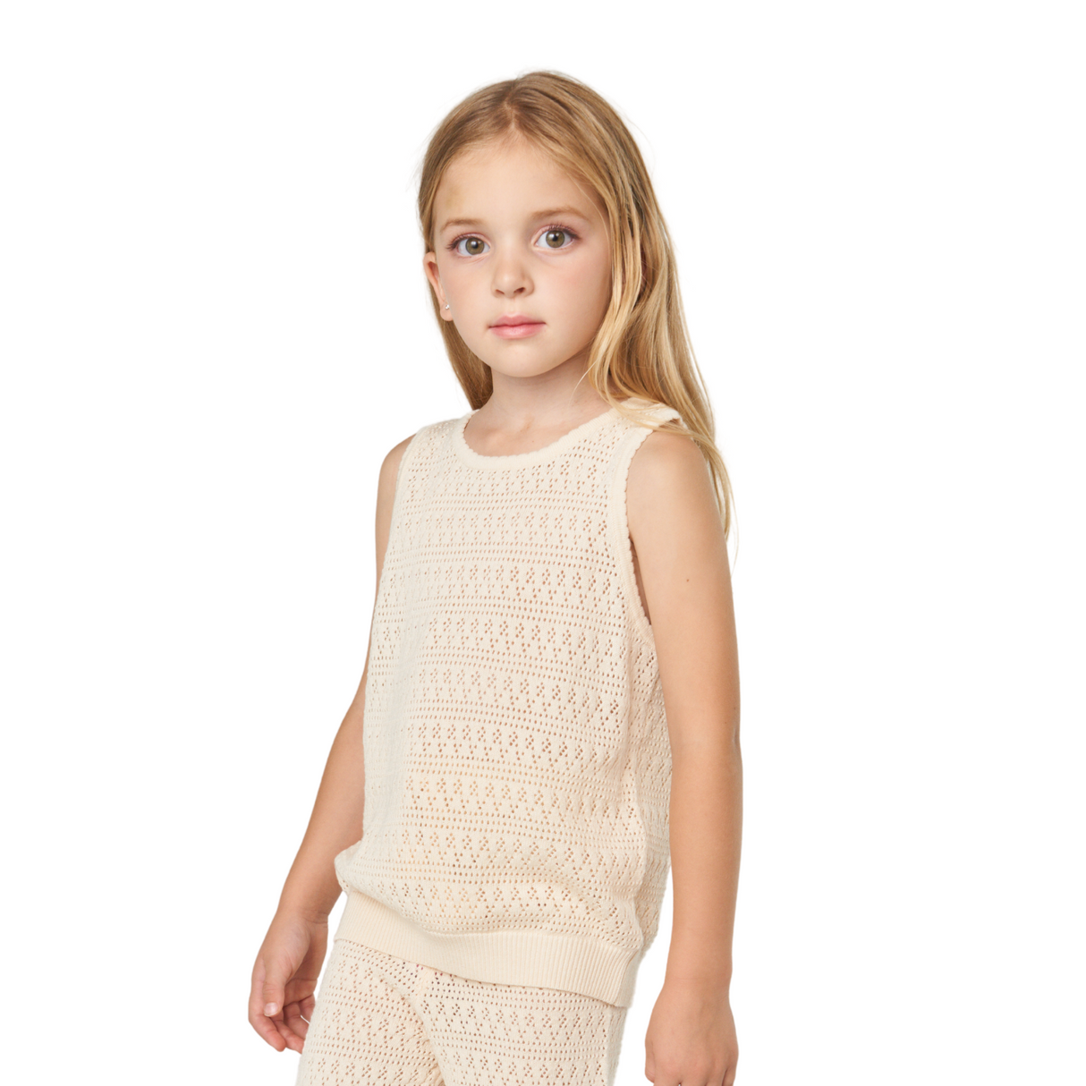 Ivory Hollow Knit Vest