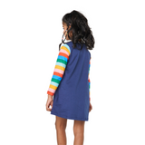 Rainbow Sleeve Planet Embroidery Dress