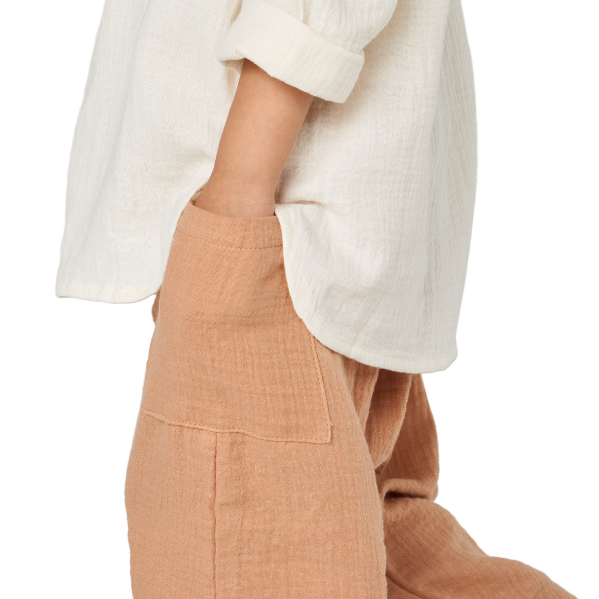 Khaki Double Gauze Relaxed Fit Harem Pants