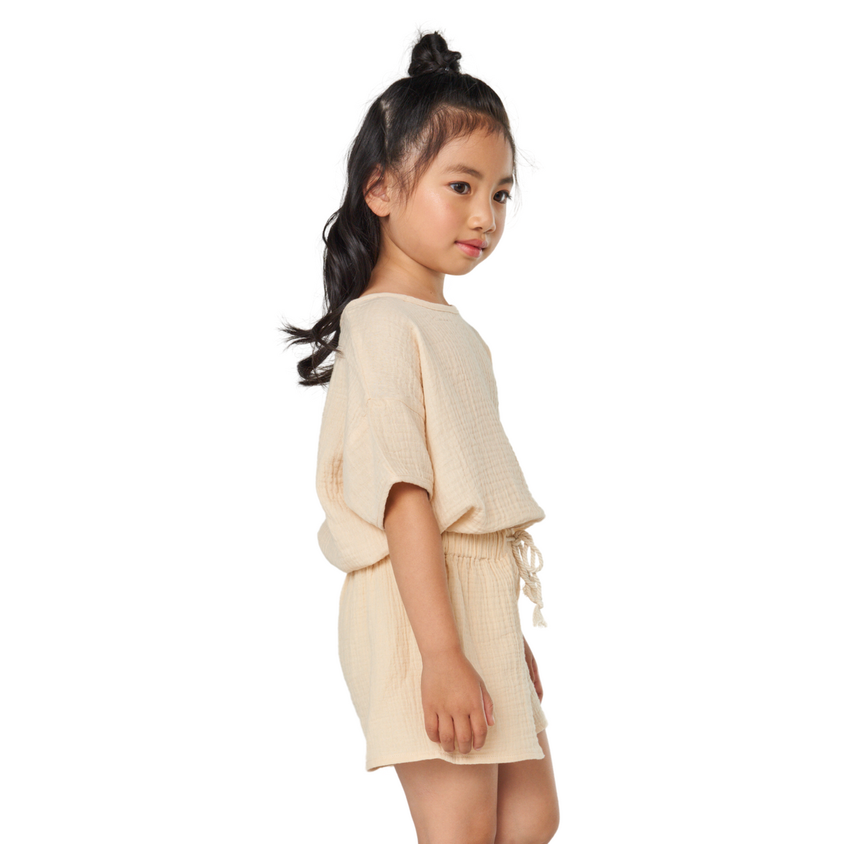 Beige Cotton Soft Casual Shorts