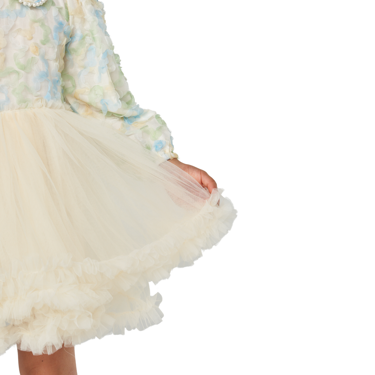 Light Green Super Puffy Tiered Cake Dress