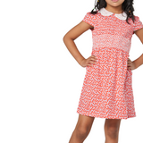 Cherry Print Smocked Dress with Peter Pan Collar