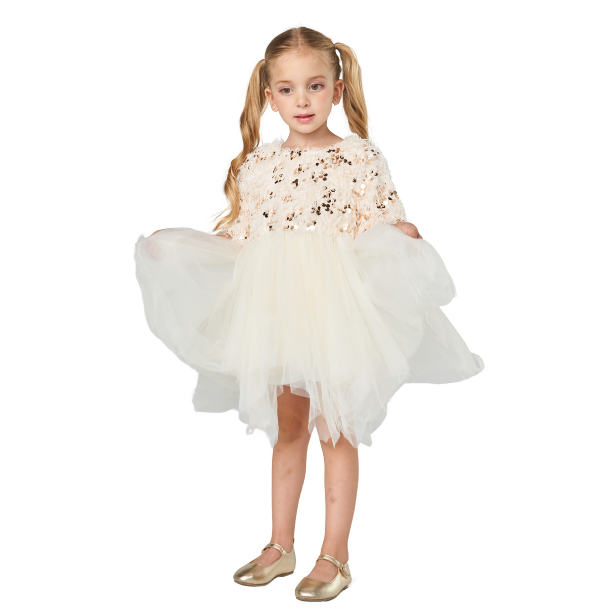 Sparkly Tassel Fuzzy Princess Dress