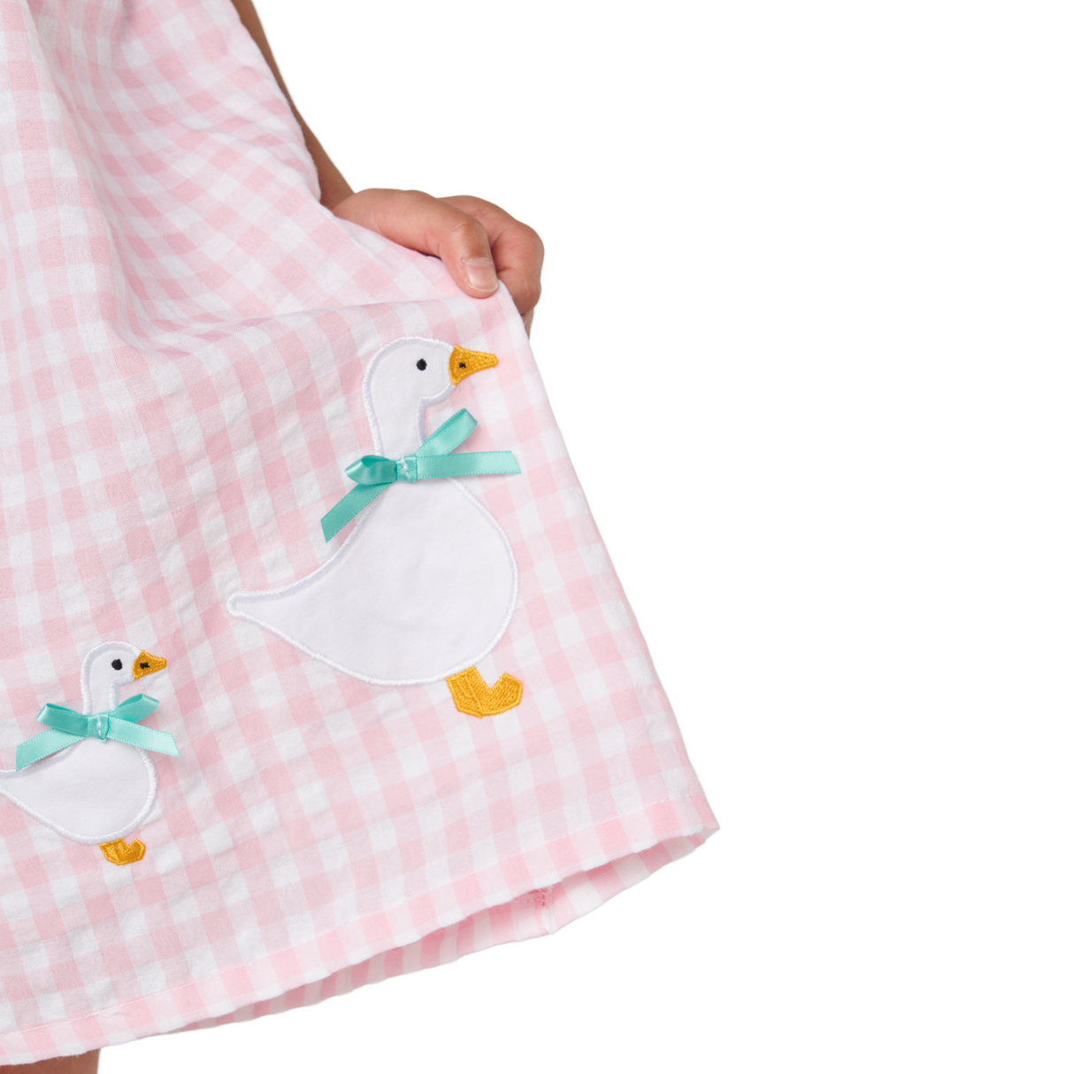 Duck Embroidered Cotton Princess Dress