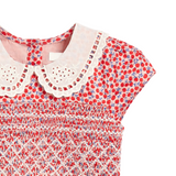 Cherry Print Smocked Dress with Peter Pan Collar