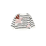 Striped Dog Applique Sweatshirt