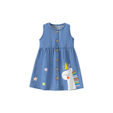 Unicorn and Star Denim Sleeveless Dress